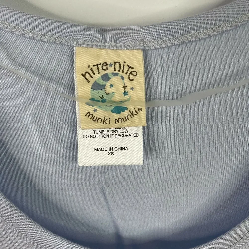 Nite Nite Munki Munki Womens Pajama‎ Top Size XS Blue Lazy Daisy NWT